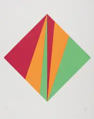 Ohne Titel by Max Bill, 1988, Farbserigrafie auf dünnem Velin, sold Feb 2023