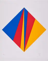 Ohne Titel by Max Bill, 1988, Farbserigrafie auf dünnem Velin, sold Feb 2023
