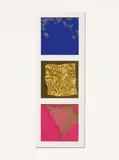 Yves Klein, Ohne Titel. Aus: "Edition Original I", 1962-1964, Blattgold und Pigment in transparenter Kunststofffolie auf Blattgold belegtem Karton, darüber Passepartout auf Unterlagekarton