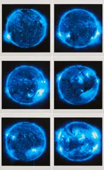 Katharina Sieverding, Die Sonne um Mitternacht schauen, 2019/21, Mappe mit 6 Inkjet-Prints auf Karton. In originaler Mappe