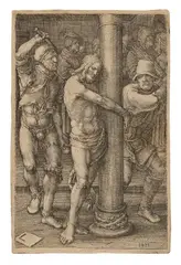 Christus an der Geißelsäule by Lucas van Leyden, Kupferstich auf Papier, sold Nov 2022