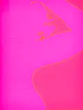 Lourdes Castro, Ohne Titel, Ca. 1969, Farbserigrafie auf pinkfarbigem Rhodoid