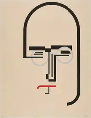 Walter Dexel, Der Staatsmann (Heinrich Brüning), 1970, Farbserigrafie auf Velin