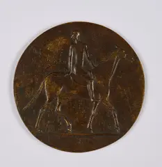 Gerhard Marcks, Plakette Reiter (Entwurf für Olympia), 1970, Bronze, braun patiniert