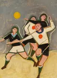 Karl Hofer, Fußballspieler, 1952, Öl auf Hartfaserplatte