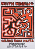 Keith Haring, Ausstellungsplakat der Galerie Hans Mayer, Düsseldorf, 1988, Farbserigrafie auf leichtem Karton