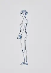 Ohne Titel by Stephan Balkenhol, 1993, Tinte auf Velin, sold Jan 2022