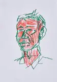 Stephan Balkenhol, Ohne Titel, 1981, Farbstift auf dünnem Velin