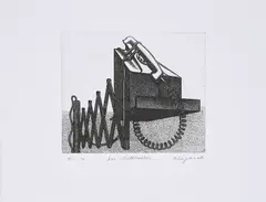 Konrad Klapheck, Der Statthalter, 1975, Radierung auf Velin