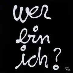 Wer bin ich? by Ben Vautier, 2019, Plexiglasrelief, sold Nov 2021
