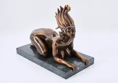 Wiener Sphinx by Ernst Fuchs, 2013, Bronze, braun patiniert, sold Oct 2021