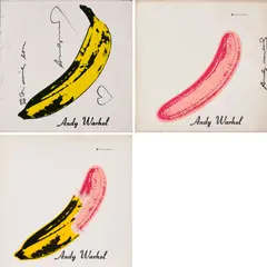 Andy Warhol, Konvolut von 3 Plattencovern für das Album "The Velvet Underground &amp; Nico" von The Velvet Underground, 1967, Jeweils: Farbserigrafie auf Schallplattenhüllen aus Karton