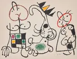 Ohne Titel (Aus: Ubu auf den Balearen) by Joan Miró, 1971, Farblithografie auf Arches (Wasserzeichen), sold Oct 2021