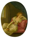 Marianne Kürzinger, Porträt einer lesenden Dame, Öl auf Leinwand