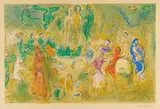 Fête nuptial dans la grotte des Nymphes by Marc Chagall, 1961, Farblithografie auf ARCHES (Wasserzeichen), sold Dec 2021