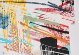 Michael Heizer, Dragged mass geometric (Grau), screenprint