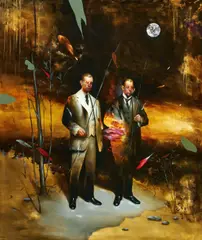Radu Belcin, "Moon Hunters", 2021, Öl auf Leinwand