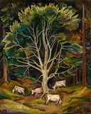 Karl Hofer, Kühe im Wald