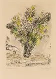 Mimosas by Marc Chagall, 1968, Farblithografie auf Arches (Wasserzeichen), sold Dec 2021