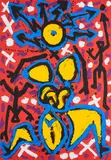 Ohne Titel by A. R. Penck, Farbserigrafie auf BFK RIVES (Wasserzeichen), sold Oct 2021