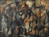 Hp (Hans Peter) Zimmer, "Berglanddschaft", 1958, Öl auf Leinwand