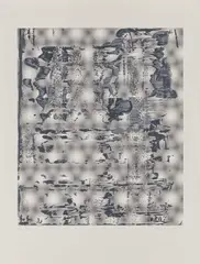 Gerhard Richter, Graphit, 2005, Serigrafie in vier Grautönen über Offsetdruck in Dunkelgrau und Grauviolett auf weißem Büttenkarton