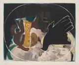 Georges Braque, Pichet et oiseau, Farbradierung auf BFK RIVES (Wasserzeichen)
