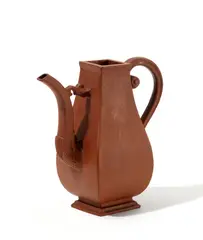 Meissen, Kaffeekanne, Rotbraunes Böttgersteinzeug