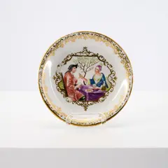 Unterschale mit Hausmaler-Dekor by Meissen, Datierung: Porzellan um 1720, Bemalung um 1730/1740, sold May 2026