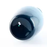Venini, Große Vase 'Opalino', Farbloses Glas, unterfangen in Petrol und Opakweiß.