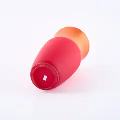 Venini, Vase 'Opalino', Rotes Glas, opak weiß unterfangen, teilweise gerissene Goldfolie.