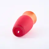 Venini, Vase 'Opalino', Rotes Glas, opak weiß unterfangen, teilweise gerissene Goldfolie.