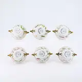 Royal Copenhagen, Sechs Suppentassen mit Untertassen 'Flora Danica', Porzellan, polychrom und gold staffiert.