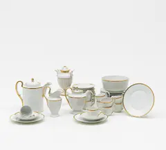 Fürstenberg, Kaffeeservice, Porzellan, weiß, gold staffiert
