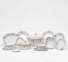Speiserestservice Rosendekor by Fürstenberg, Porzellan, gold staffiert, sold Jun 2014