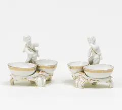 Zwei Salzgefäße by Kpm, Porzellan, gold staffiert, sold Oct 2013