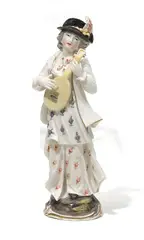 Lautenspielerin by Frankenthal, Porzellan, farbig und gold staffiert, sold Nov 2013