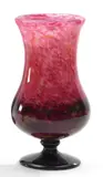 Verreries Schneider, Balustervase, Farbloses Glas mit pinken, gelben und violetten Pulvereinschmelzungen