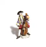 Meissen, Cellist, Porzellan, farbig und gold staffiert