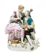Schäferpaar by Meissen, Porzellan, farbig staffiert, sold May 2014