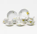 Meissen, Kaffeeservice Gelbe Rose, Porzellan, farbig und gold staffiert