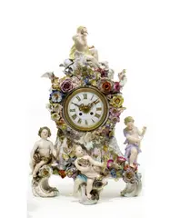 Pendule 'Vier Elemente' by Meissen, Porzellan, farbig und gold staffiert, sold Nov 2013