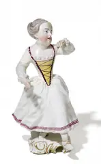 Kleine Tänzerin by Frankenthal, Porzellan, farbig und gold staffiert, sold May 2014