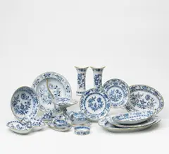 Meissen, Speiseservice Zwiebelmuster, Porzellan, blaues Unterglasurdekor