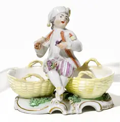 Knabe mit Gewürzkörben by Frankenthal, Porzellan, farbig und gold staffiert, sold May 2014