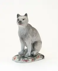 Sitzende Katze by Frankenthal, Porzellan, farbig staffiert, sold May 2014
