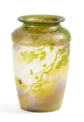 Muller Frères, Vase mit Eichenlaub und Marienkäfern