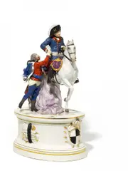 FRIEDRICH DER GROßE ZU PFERD by Meissen, Porzellan, farbig und gold staffiert, sold May 2014