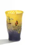 Muller Frères, Kleine Vase mit Schmetterlingen