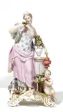 Meissen, Allegorie 'Der Geruch', Porzellan, farbig und gold staffiert